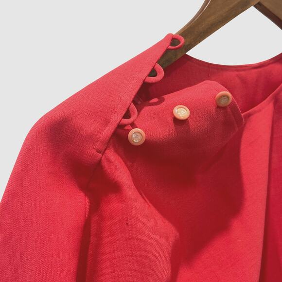 Vintage Salmon Pink Dolman Sleeve Blouse - Picture 9 of 9